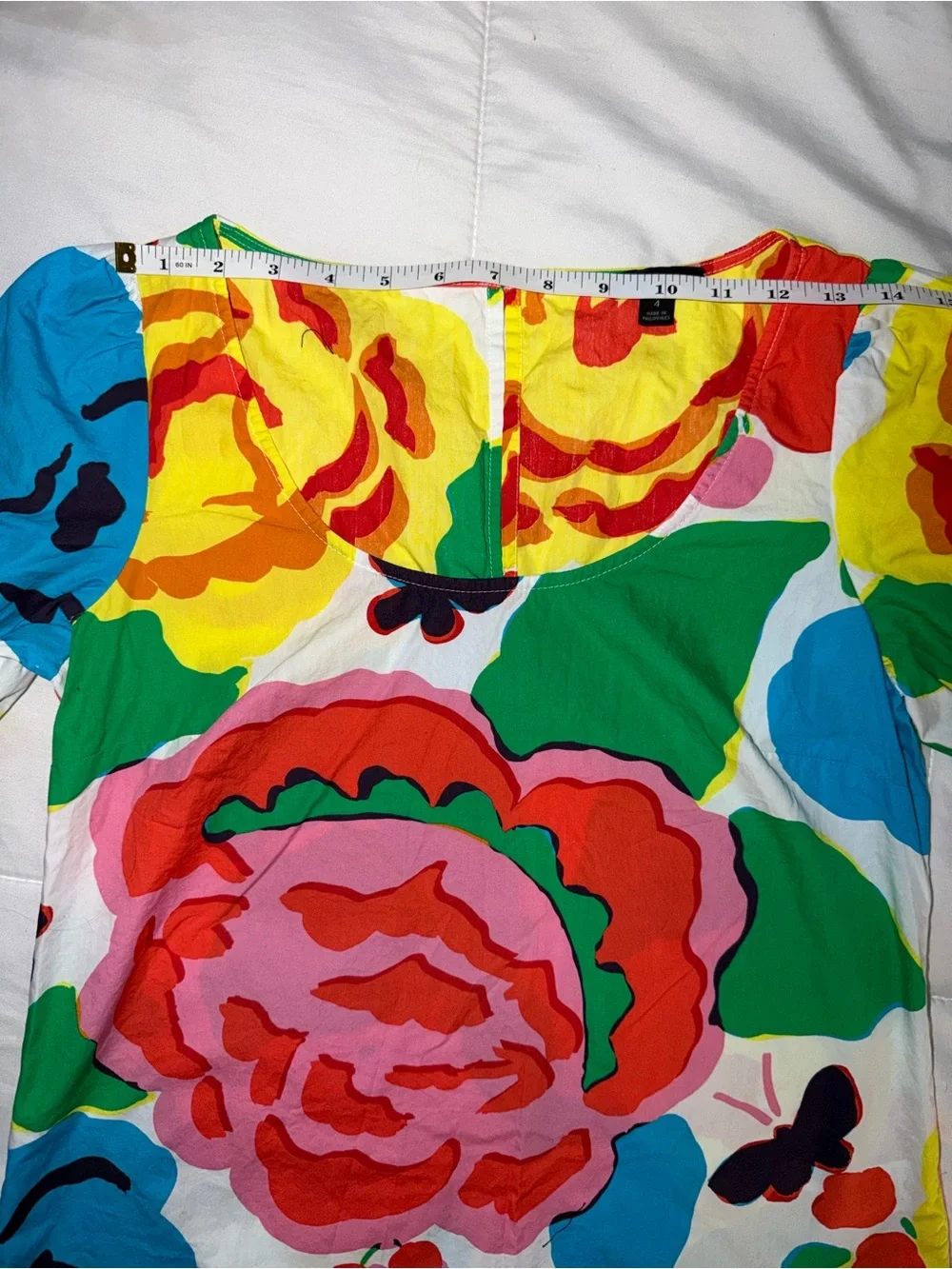 J.Crew Ratti Jardin Floral Puff Sleeve Poplin Top - Size 4